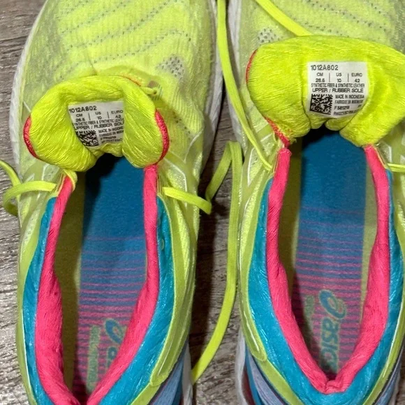 Asics Bright Yellow Sneakers with Pink and Blue Accents - Picture 8 of 10